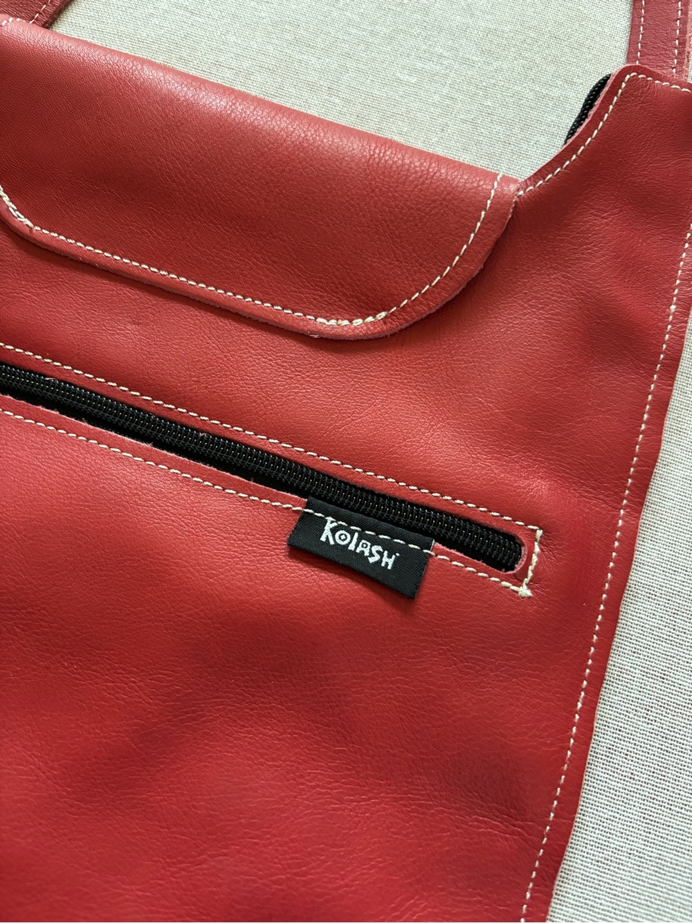 Kolash red leather crossbody purse. - Picture 12 of 13